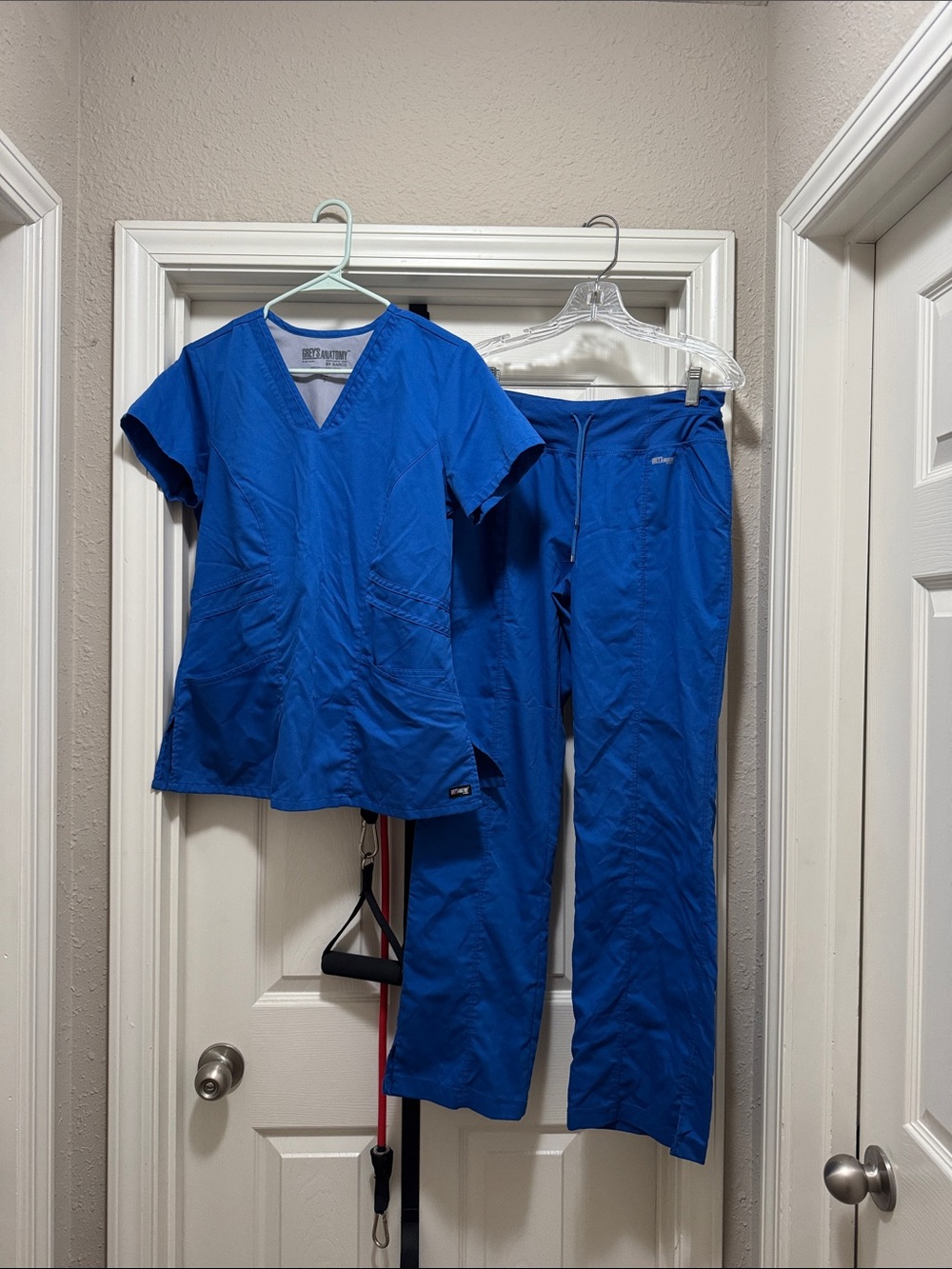 Grey's Anatomy Women's Royal Blue Scrub Top & Straight Leg Pants